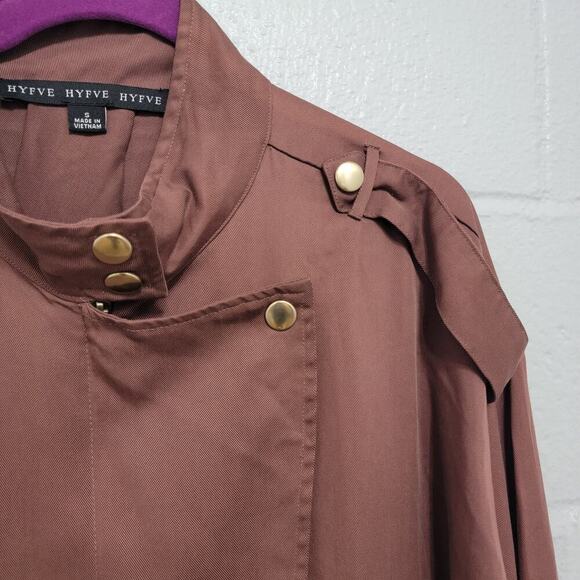 Hyfve Lightweight Jacket Small Tencel Assymetric Soft Purple Brown 553 - Picture 10 of 12